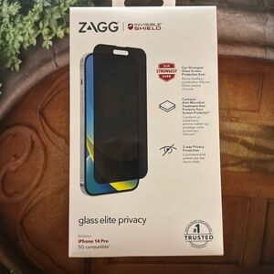 ZAGG - InvisibleShield Glass+ Defense Elite Privacy Max Impact‎ & Privacy iPhone